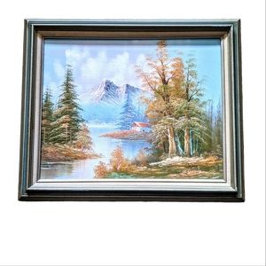 Taylor Original Vintage Oil On Canvas Landscape Painting Signed Wood Frame 16x20